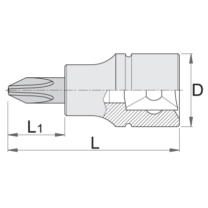 Голівка торцева зі вставкою UNIOR PH3 (187/2PH)