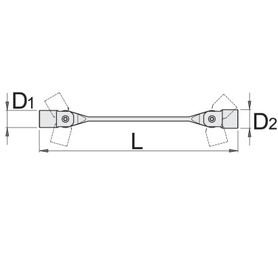 Ключ торцевий з шарнірними голівками