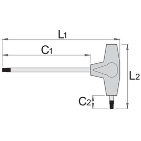 Ключ шестигранний з  Т-подібною рукояткою з заокругленим жалом