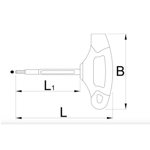 Ключ шестигранний з  Т-подібною рукояткою ізольованою