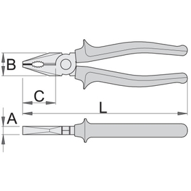 Плоскогубцы комбинированные изолированные, рукоятки BI