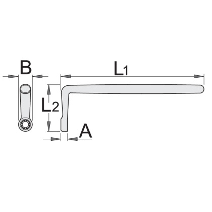 Ключ накидний односторонній ізольований з вигином  90°