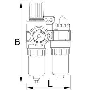 Фільтр-редуктор і лубрикатор пневматичний  1/4"