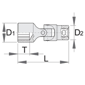 Головка торцевая с шарниром UNIOR  ((238/1F12p))