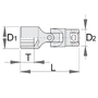 Головка торцевая с шарниром UNIOR 12 ((238/1F12p))