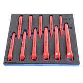 Набір ключів накидних з вигином односторонніх ізольованих у SOS ложементі UNIOR  (964VDE2)