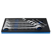 Набор ключей кольцевых открытых в SOS-ложементе UNIOR  ((964/3ASOS))