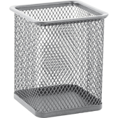 Підставка для ручок квадратна, металева,  срібляста BUROMAX  (Im-off)