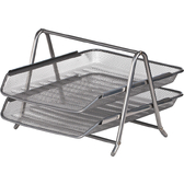 Лоток для бумаг горизонтальный "2 в 1", металлический, серебристый BUROMAX  ((BM.6250-24))