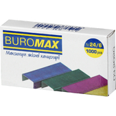 Скобы №24/6, цветные, 1000 шт. BUROMAX 1000 шт. ((Im-off))