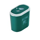 Чинка прямокутна, DRUM, 2 отв., з контейнером, пласт. корпус, кольори асорті BUROMAX  (Im-off)