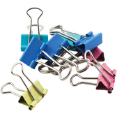 Біндер-затискач, 19 мм, асорті, по 12 шт. в тубі BUROMAX  (Im-off)