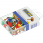 Кнопки кольорові, пластикові голівки, 100 шт. в пласт.коробці BUROMAX Метал Im-off