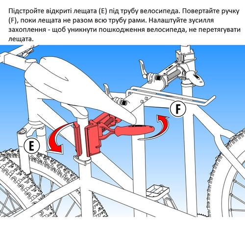 Стійка для ремонту велосипедів з двома лещатами