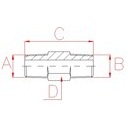 Шестигранний штуцер3/8 NPT-3/8 NPT