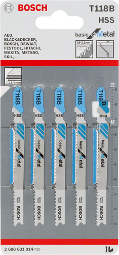 Полотна для лобзиков T 118 B Basic for Metal