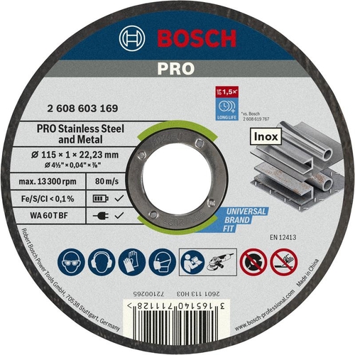 Армированный отрезной круг PRO Stainless Steel and Metal, длительный срок службы, для небольших угл