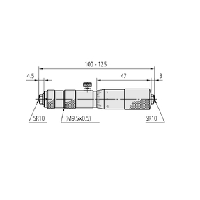 Аналоговый микрометрический нутромер с расширениями; диапазон измерения: 100-500 мм 100-500mm
