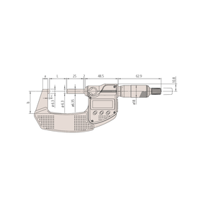 Цифровий мікрометр IP65,  0-1"