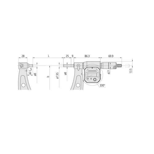 Цифровий мікрометр, 325-350мм