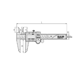 Штангенциркуль ABS AOS Caliper, ID/OD Carb. Ja. 0-150мм, тонкие губки, с выводом данных