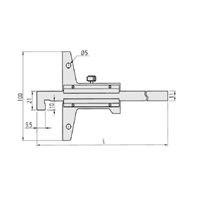 Vernier Depth Gauge Hook Type 0-150mm, 0,05mm