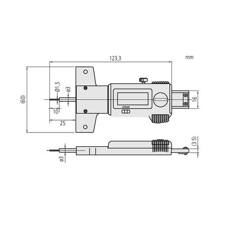 Digital ABS Tyre Tread Depth Gauge IP67-0-25mm, 0,01mm