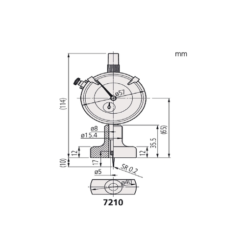 Dial Indicator Depth Dial Indicator Depth Gauge 0-10mm, Needle Contact Element