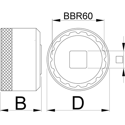 Голівка для установки каретки BBR60