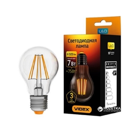 LED лампа VIDEX Filament A60F 7W E27 4100K 220V