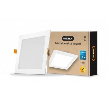 LED светильник квадрат VIDEX 18W 5000K