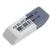 Гумка подвійна з абразивною частиною S,  41x14x8 мм, синт.каучук, біло-сіра BUROMAX  (Im-off)