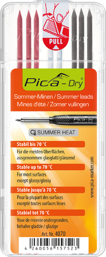 Запасні жала 4070 для PICA Dry,стійкі до високих температур "Summer Heat" три кольори, 8шт (червоний, білий, сірий)