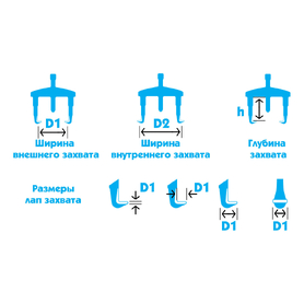 Универсальный съёмник 2-х захватный, механический