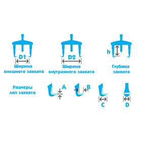 Универсальный съёмник 2-х захватный, механический