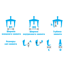 Универсальный съёмник 2-х захватный, механический