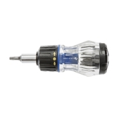 Викрутка з реверсивною рукояткою та  насадками HOEGERT  (HT1S214)