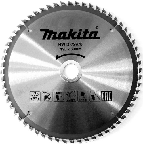 Диск пиляльний по алюмінію 190x30x60T TCT