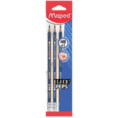 Набір олівців графітових BLACK PEPS, з гумкою, блістер 3 шт Maped  (MP.851811)
