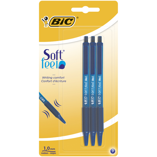 Ручка "Soft Feel Clic Grip", синяя, 3шт в блистере