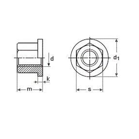 Гайка із фланцем DIN 6331