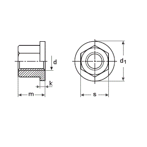 Гайка із фланцем DIN 6331