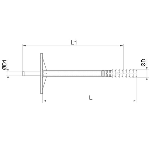 Дюбель для термоизоляции со стальным гвоздем