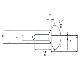 Заклепка витяжна з потайним бортиком Al/St DIN 7337 Form B, ISO 15978