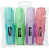 Набір з 4х текст-маркерів PASTEL (бірюз., м'ятн., лаванд., зефір.), 2-4 мм, з гум.вставками BUROMAX  (Im-off)
