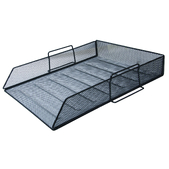 Лоток для бумаги горизонтальный, металлический, черный. BUROMAX  ((BM.6254-01))