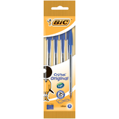 Ручка "Cristal", синя, 4шт в блістері BiC 0.32 (bc8308601)
