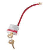 Замок сталевий з дужкою-тросом Мaster Lock Для тумблерів (7C5RED)