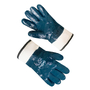 Перчатки трикотажные с нитриловым покрытием жесткий манжет синие р. Seven 10 (69433)