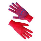 Рукавички трикотажні червоні з ПВХ крапкою 78316, 8 р. .  (69785)